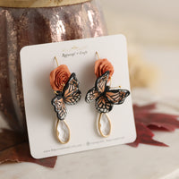 DEWY MONARCH BUTTERFLY earrings