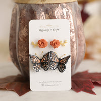 SUNSET MONARCH BUTTERFLY studs