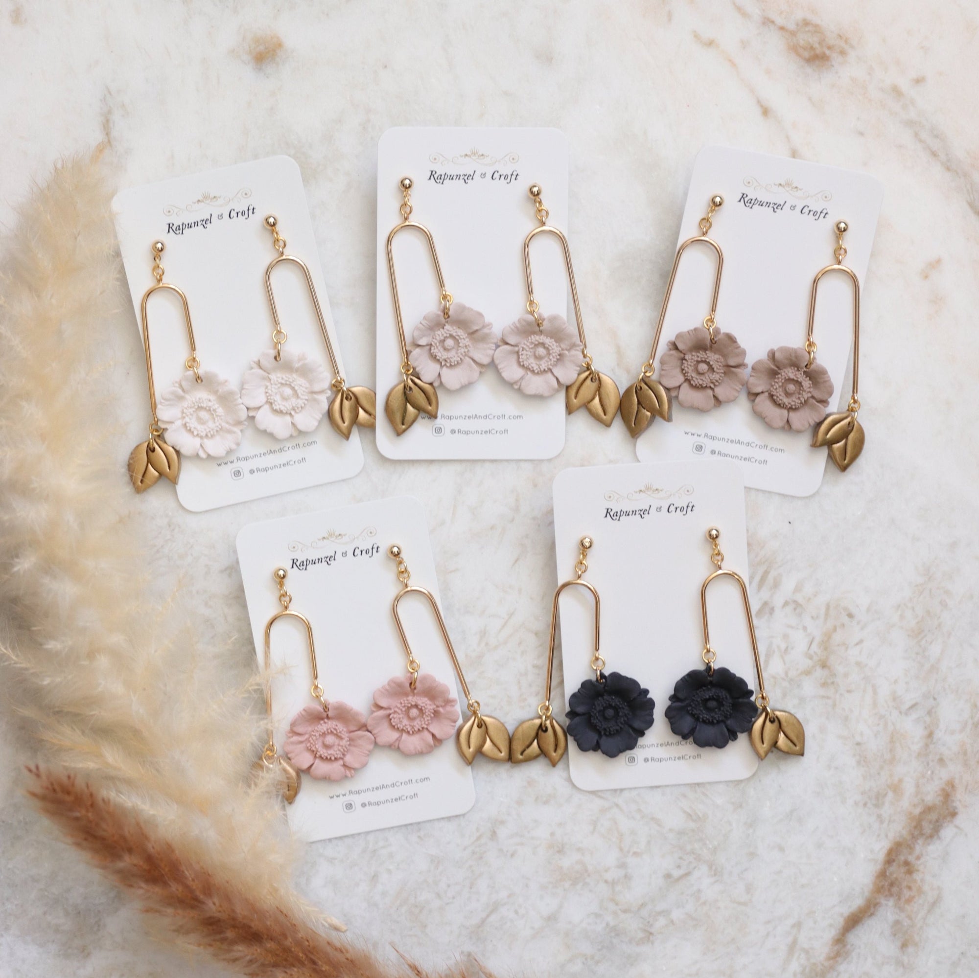 Sasha Floating Flower dangle earrings