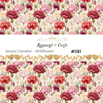 January Carnations Transfer Sheet #SB1