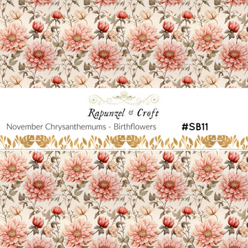 November Chrysanthemum Transfer Sheet #SB11