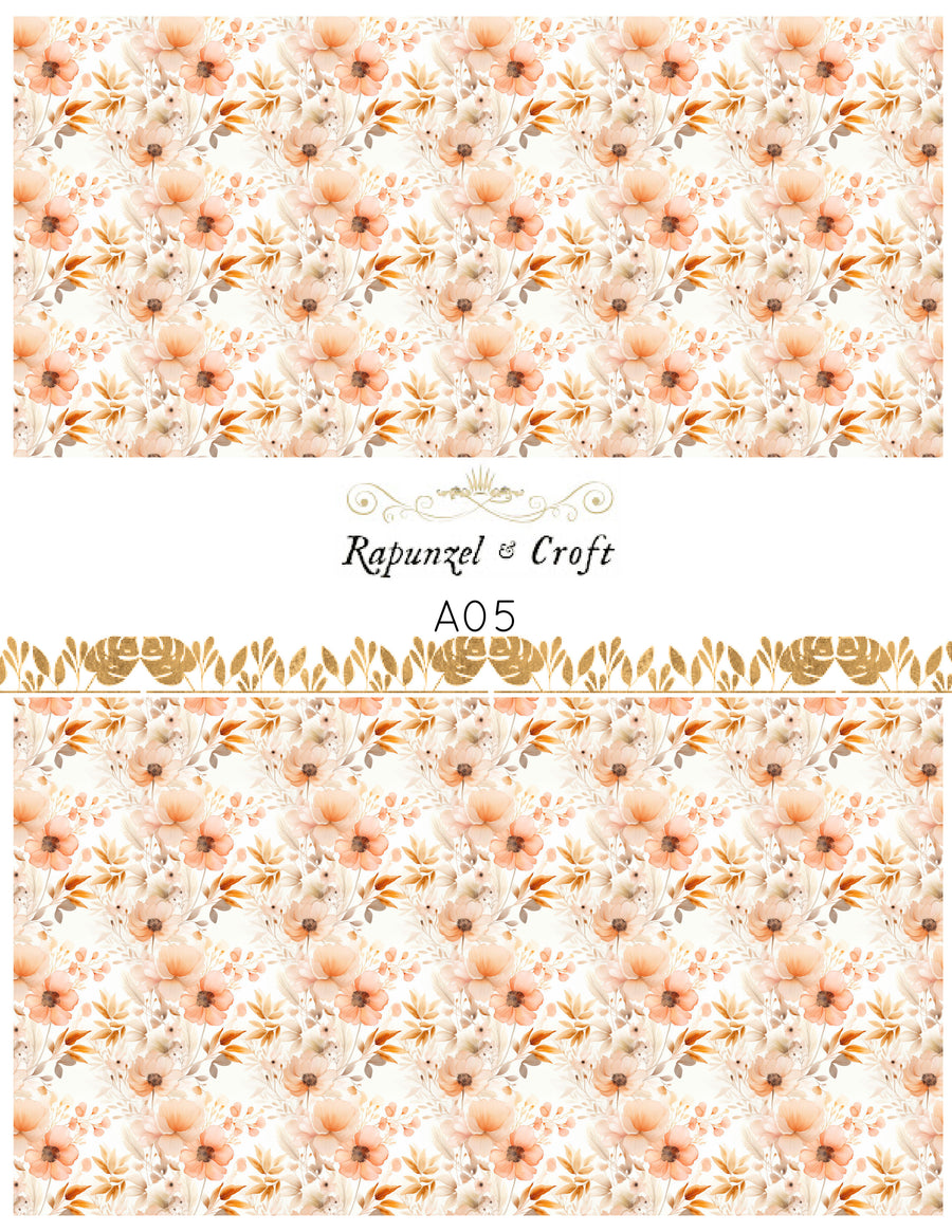 Cozy Autumn Poppies Transfer Sheet - A05