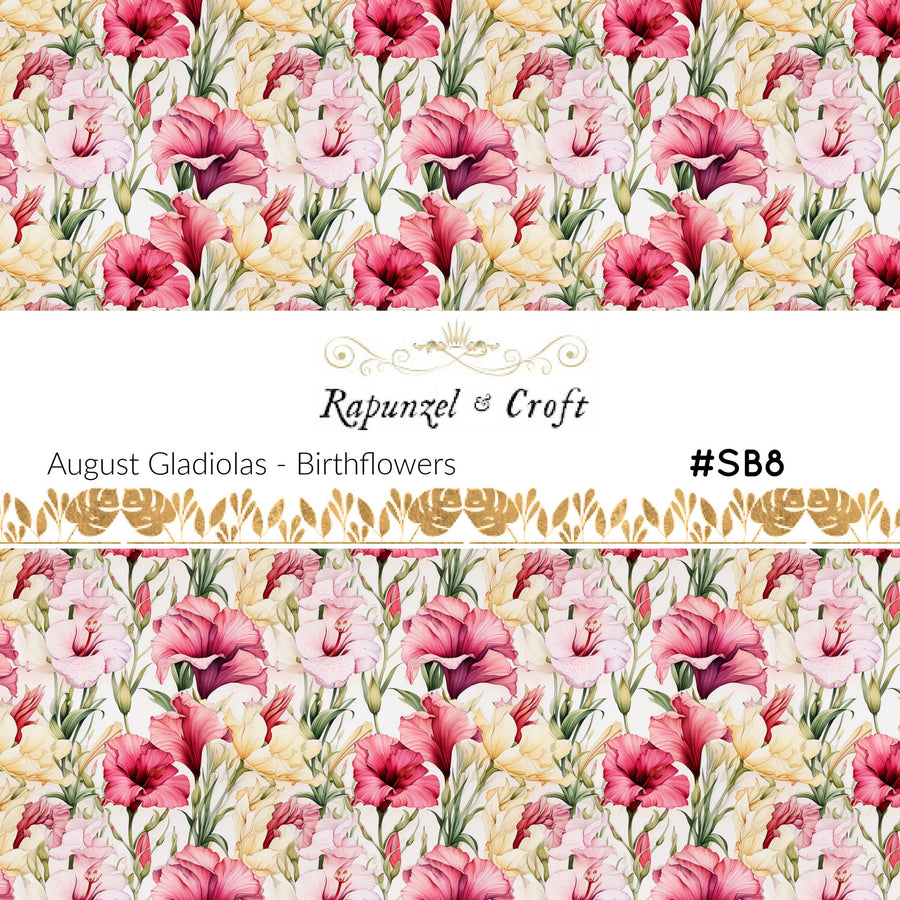 August Gladiolas Transfer Sheet #SB8