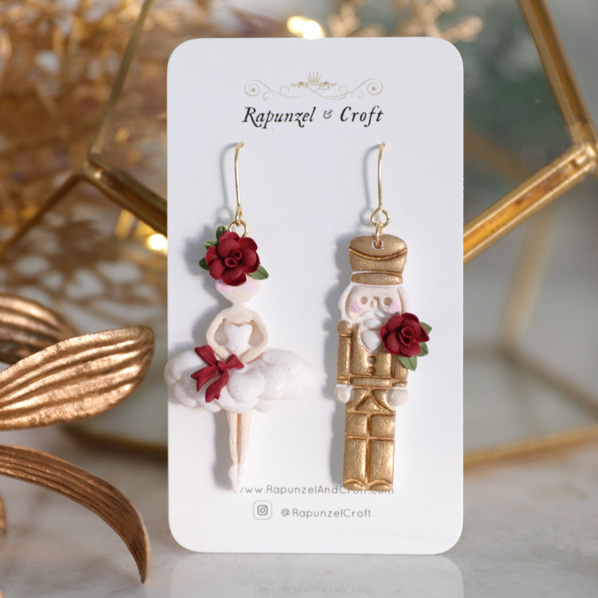 Nutcracker + Ballerina mismatch earrings