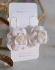 Frosted Christmas Lenten Rose earrings