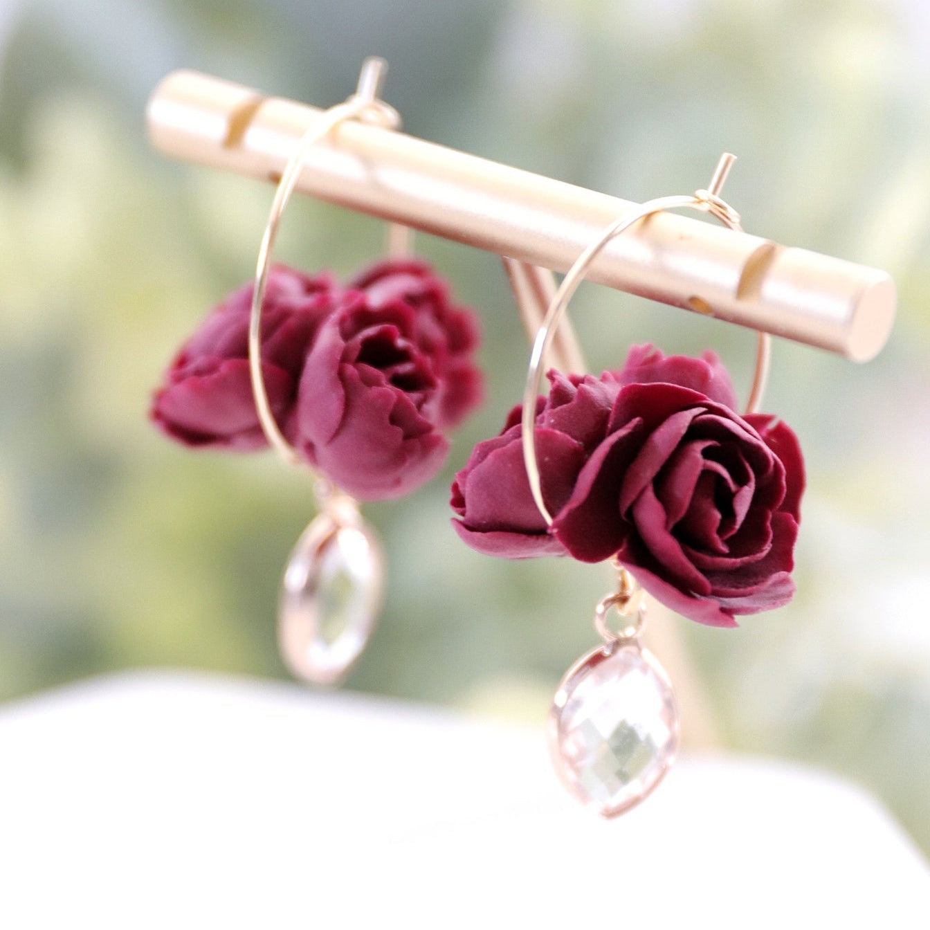 Change Starts Here Peony hoop earrings