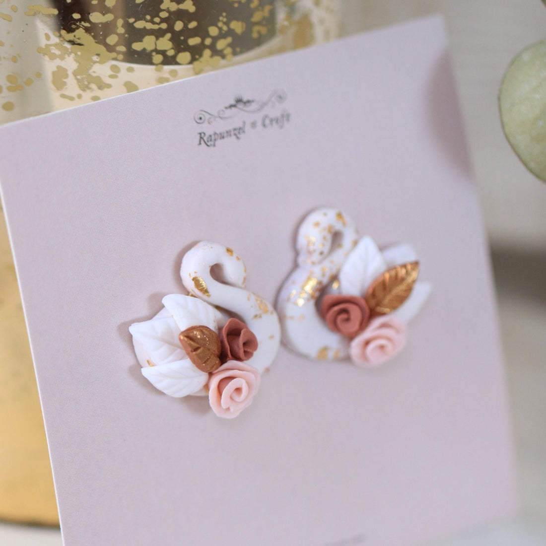 ODETTE Swan studs - Rapunzel & Croft