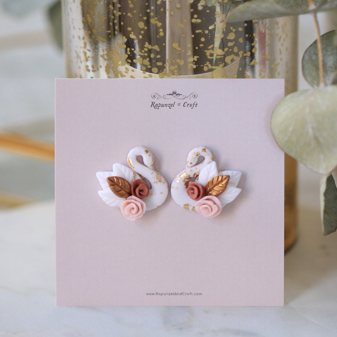 ODETTE Swan studs - Rapunzel & Croft