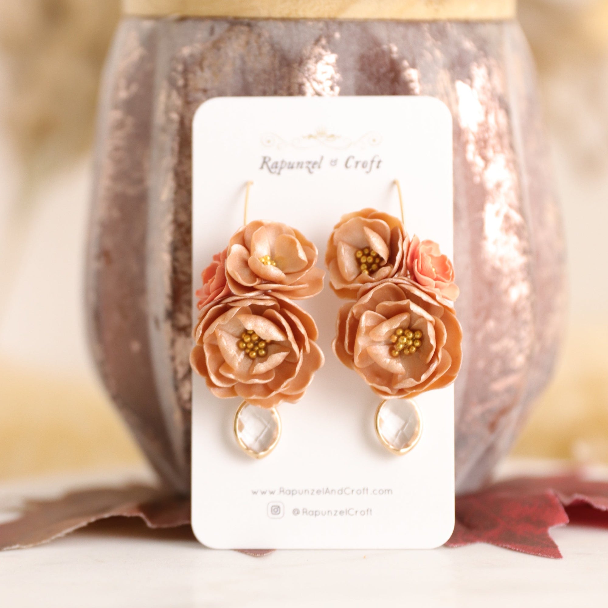 RESERVED:  Tiffany C.  Custom Color KATE MARIGOLD CLUSTER earrings