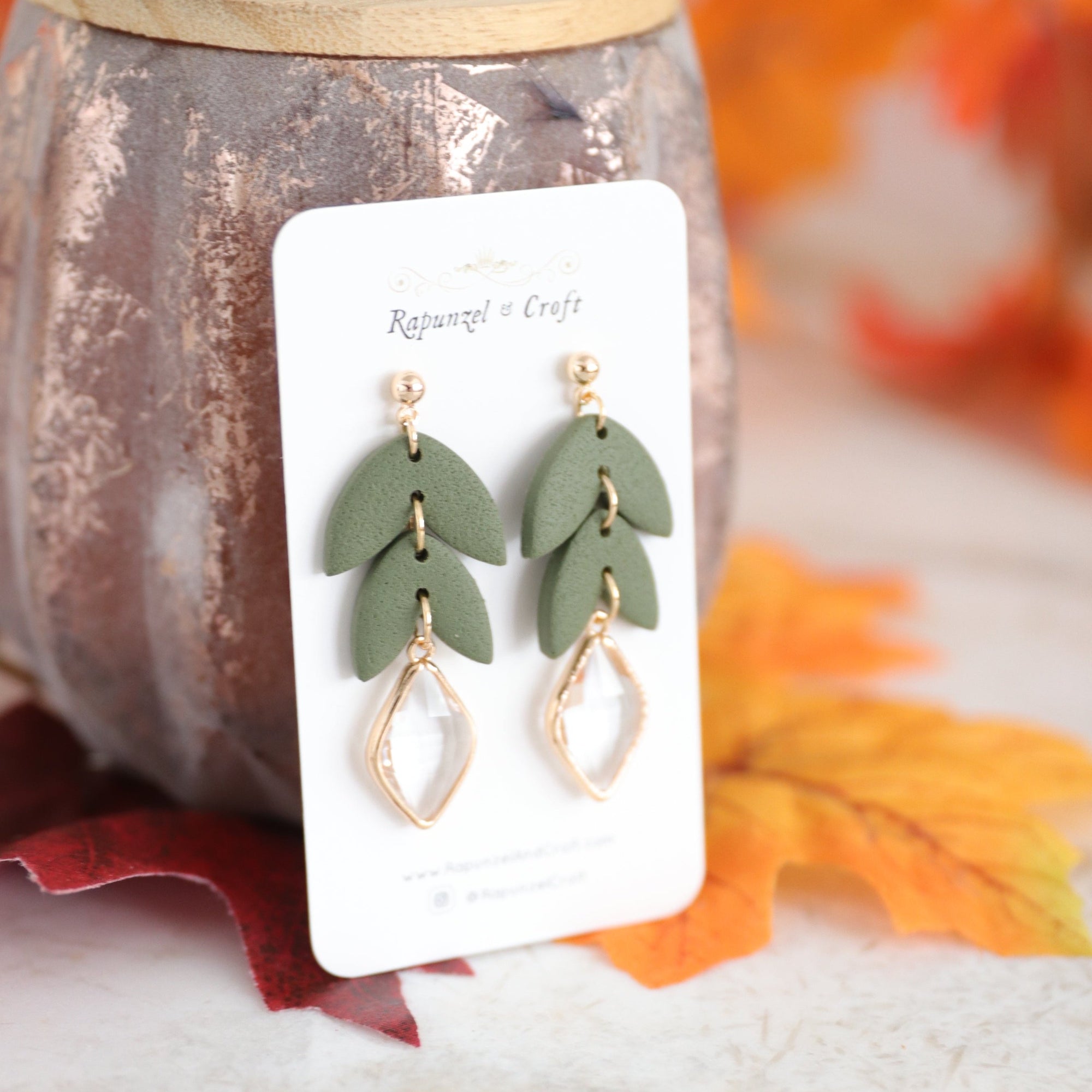 EMMA crystal leaf earrings