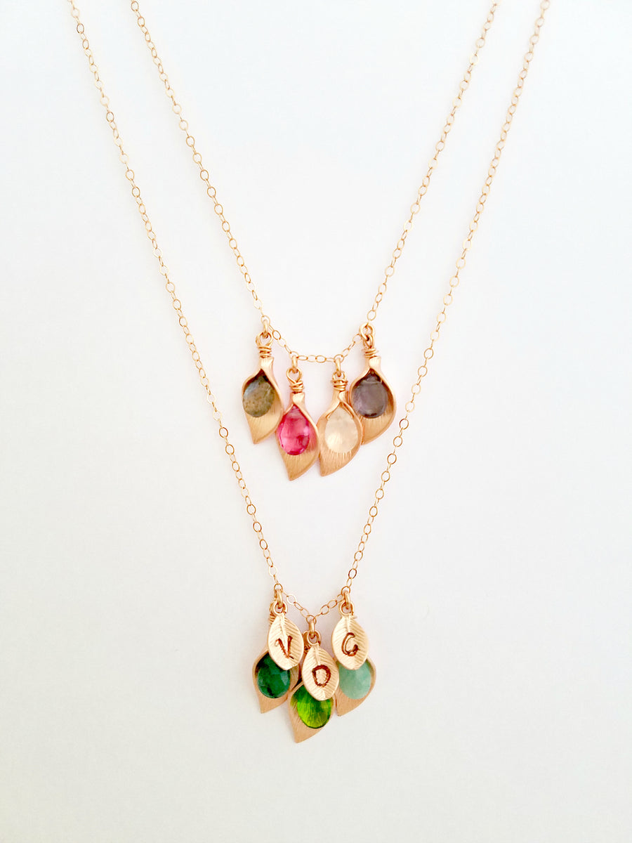 Custom Listing for  Nichole B.:  Addition of Birthstone + Lily in Rose Gold