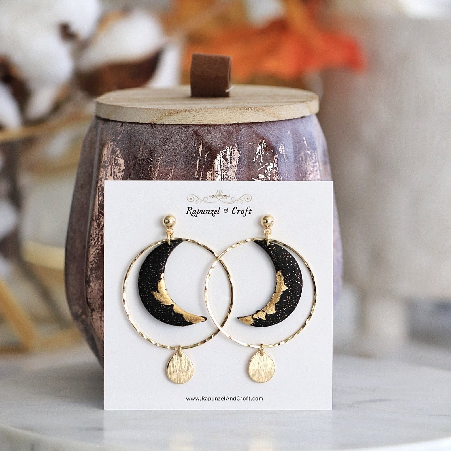 SHADOWED MOON earrings - Rapunzel & Croft