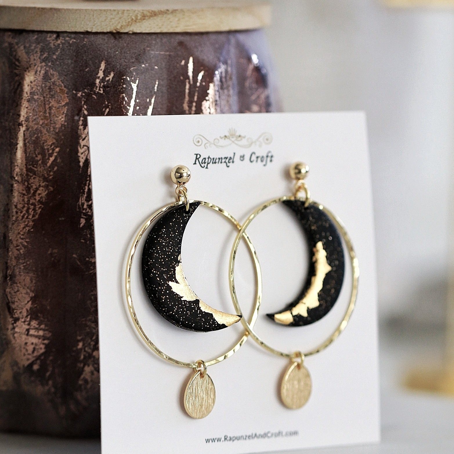 SHADOWED MOON earrings - Rapunzel & Croft