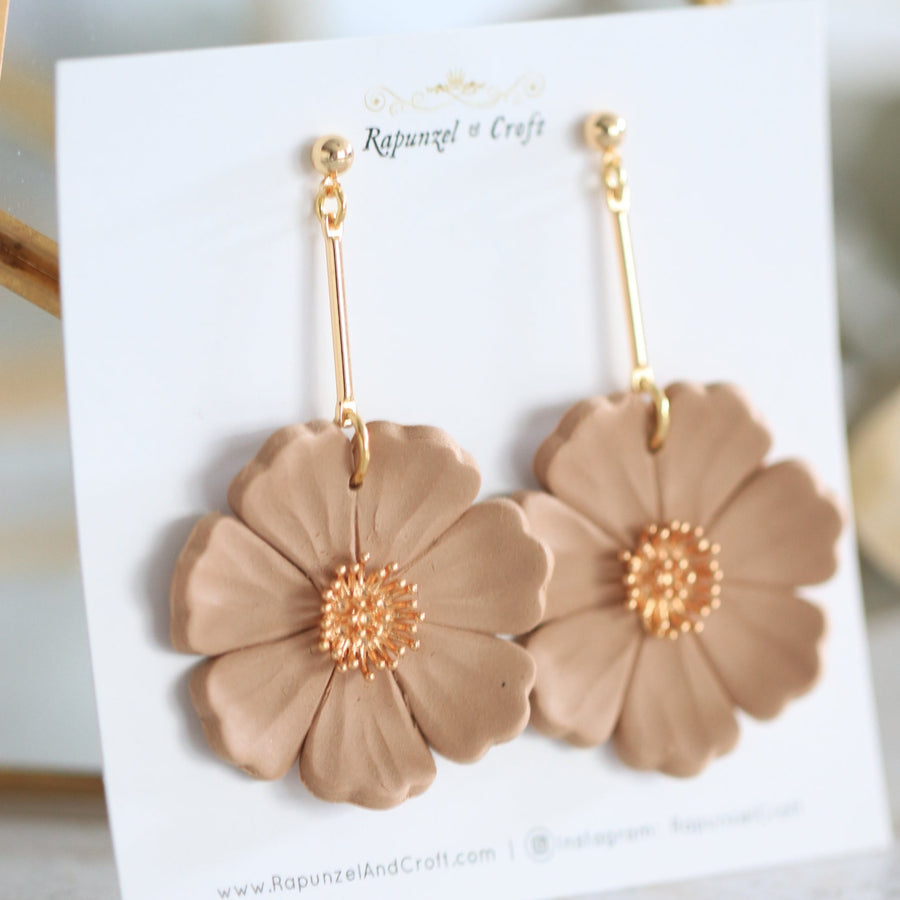 EMILY in BEIGE floral dangle
