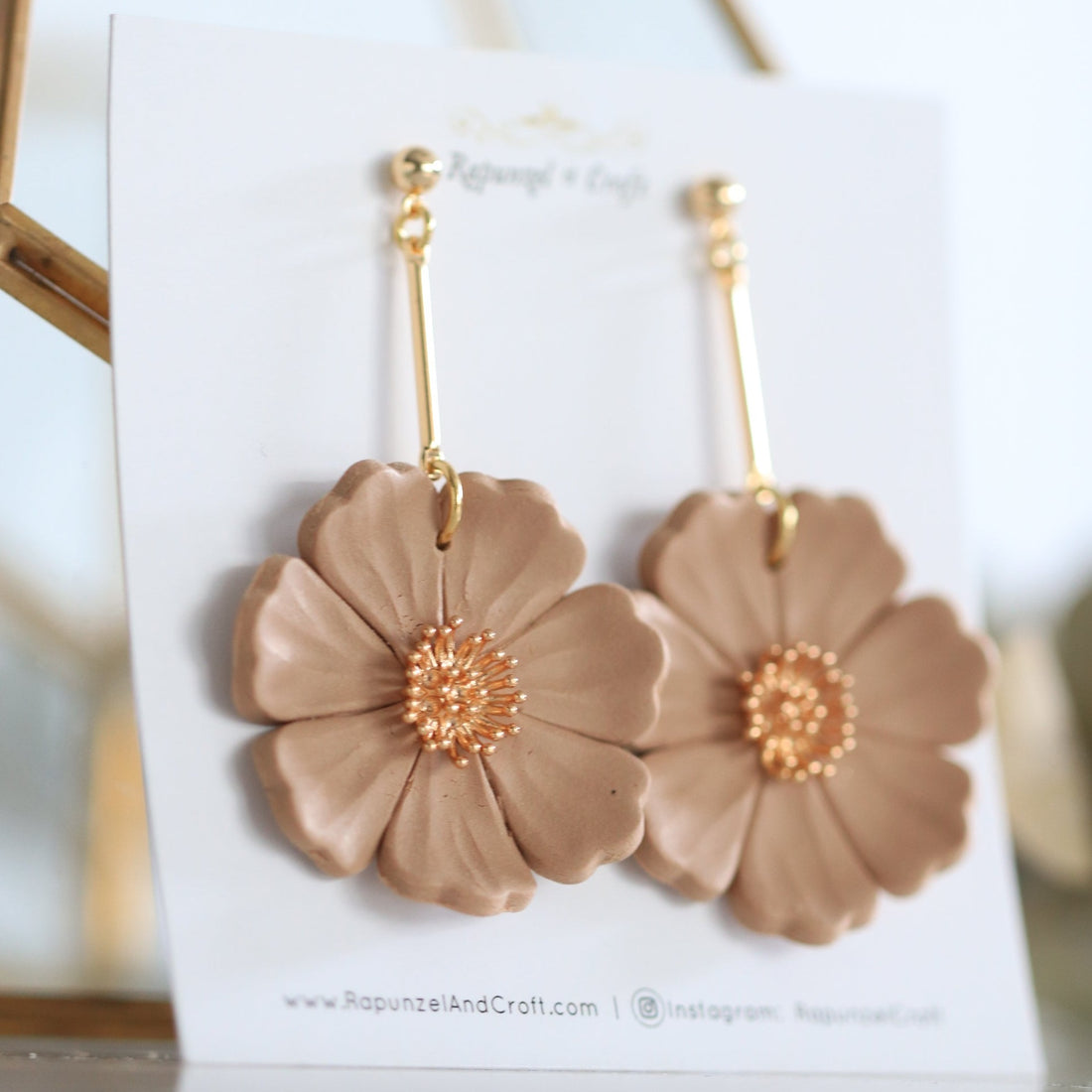 EMILY in BEIGE floral dangle