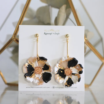 EMILY in NEUTRAL PATCHWORK earrings
